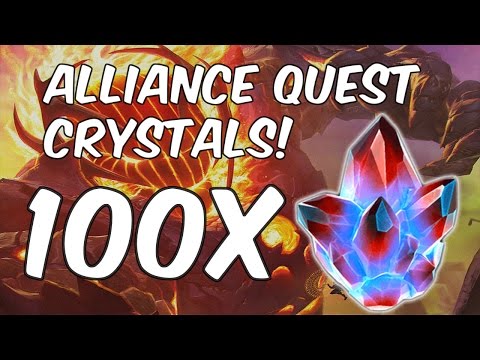 100x Alliance Quest Crystal Opening! - Tier 4 Class Catalyst Hunt - Marvel Contest Of Champions