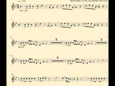 Fall Down - Miley Cyrus - French Horn - Sheet Music