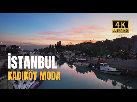 Istanbul Kadikoy Moda : Night Walk, Vibrant Streets & Cafe Culture - 4K 60p | Turkey