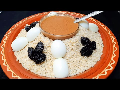 Couscous à l'Amlou ( Berkoukes ) | Couscous with Moroccan Almond Dip Recipe
