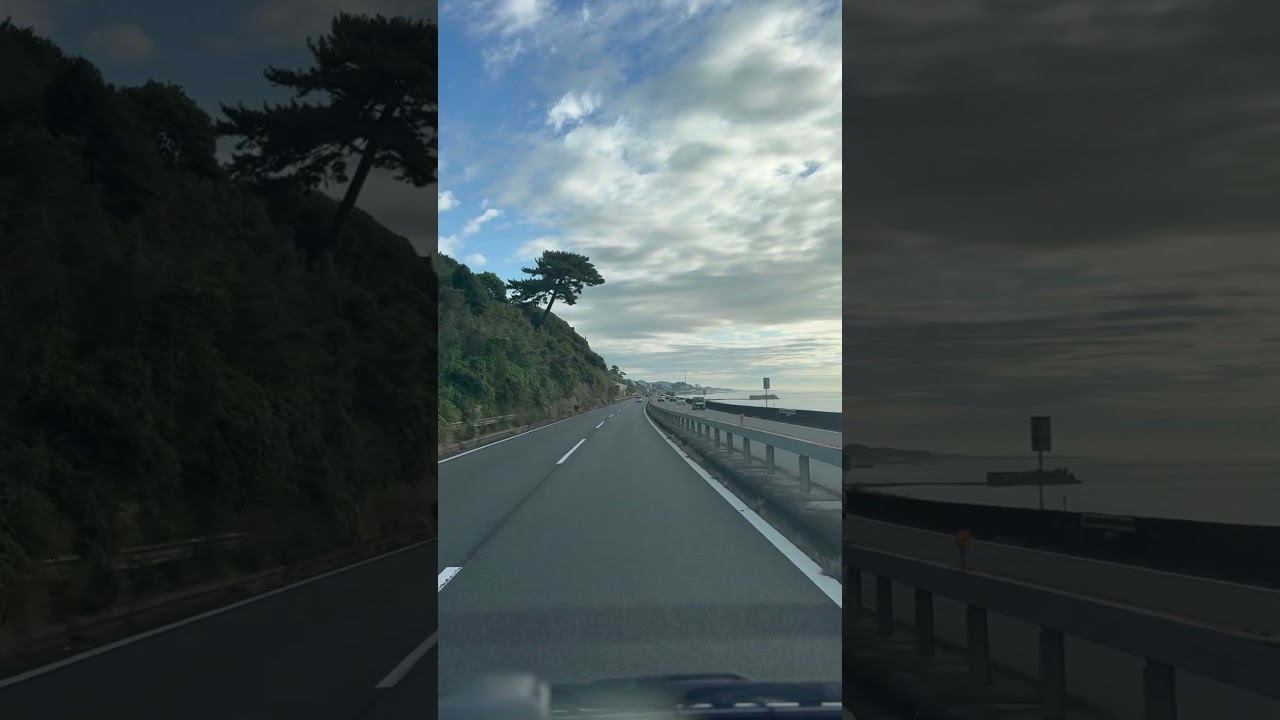 Jalan di pesisir Odawara. Tokaido line