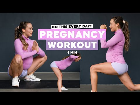 8 MIN Ganzkörper Workout für Schwangere 💪 // PREGNANCY WORKOUT- ALL TRIMESTER // PREGNANT & FIT 🤰