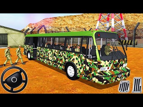 Army Bus Driver US Soldier Transport Duty - Offroad Driving Military Bus - Android Gameplay