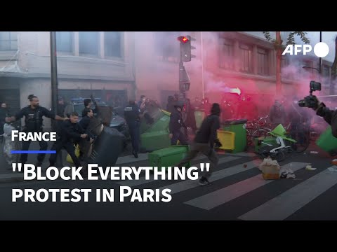 Clashes erupt in Paris during 'Block Everything' protests | AFP