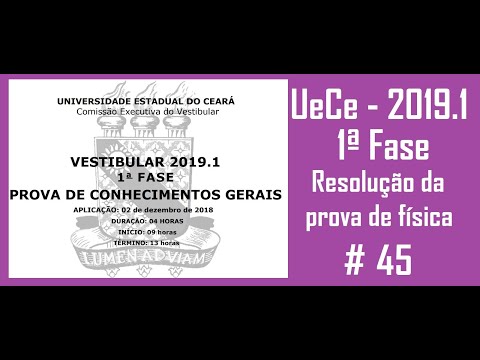 Resolução da prova de FÍSICA – UECE – 2019/1 – 1ª FASE Questão:45.