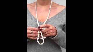 How to wear a long strand of pearls
