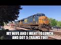 We went out for lunch and got 5 trains too!