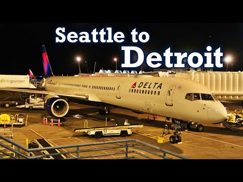 Full Flight: Delta Air Lines B757-300 Seattle to Detroit (SEA-DTW)