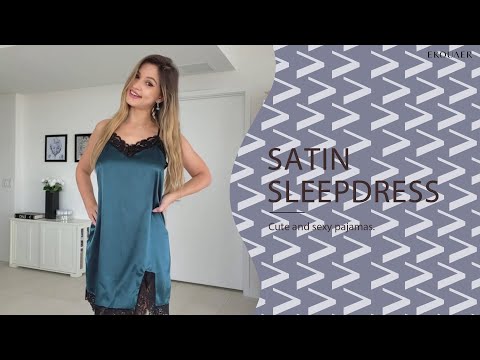 Satin Full Slip Lace Nightgown | Ekouaer ft. Valentina Victoria