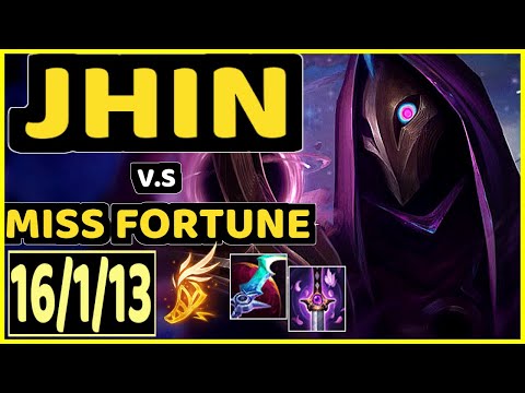 COMP (JHIN) vs MISS FORTUNE - 16/1/13 KDA BOTTOM ADC GAMEPLAY - EUW Ranked GRANDMASTER