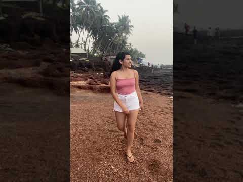 Anjuna beach, Goa 🏖 sunset time, purple martini.