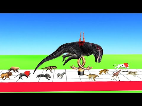 Which Animals vs Dinosaurs Speed Race Run Zigzag Down Course|Animal Revolt Battle Simulator 5.0