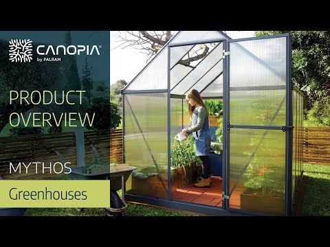Växthus Canopia by Palram Mythos Aluminiumram med UV-Skyddad Polykarbonat & Ventilationsfönster, 7,9 m²