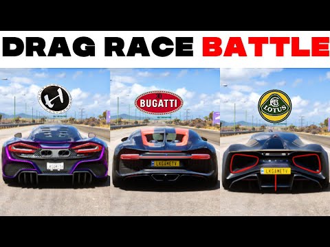 FH5 ULTIMATE DRAG RACE - Hennessey Venom F5 Vs Bugatti Chiron Vs Lotus Evija