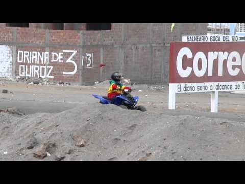 PASEO A LA PLAYA - MI CHATITO CON SU YAMAHA RAPTOR 90 - JAVIER ENRIQUE