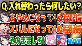 【ホロライブ】余が入れ替わったらやりたい事にツッコむスバル,ルーナ＆余に罵られて悦ぶりりーかなど,ホロ酔い部面白まとめｗ【切り抜き/大空スバル/百鬼あやめ/姫森ルーナ/一条莉々華】