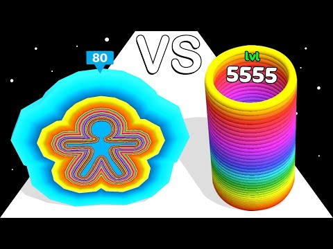 Layer Runner 3D VS Slinky Hop: ASMR Gameplay ❌ Max level!