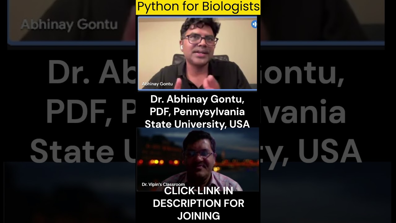 Python for Biologists - Dr  Abhinay PDF Pennysylvania State University, USA #DrVipin'sClassroom