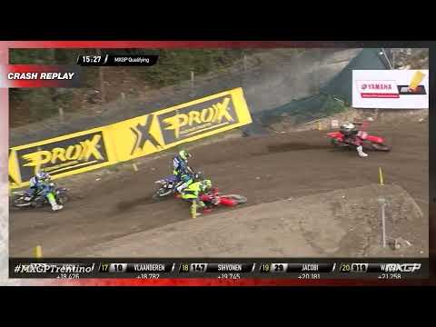 Fernandez and Renaux crash | MXGP Qualifying Race | MXGP of Trentino 2022 #MXGP #Motocross