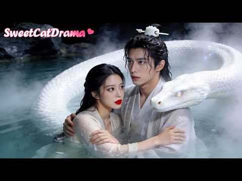 A white snake in the lake becomes a stunning girl in a second! His feelings explode! #ChineseDram