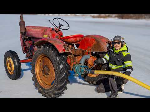Porsche Junior 108 in the Snow: Hauling Birch & Testing an Old PTO Water Pump!