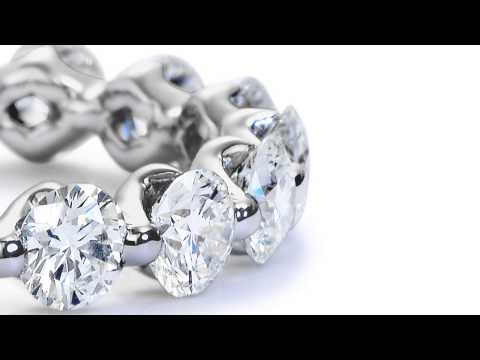 Floating Diamond Eternity Ring in Platinum (over 2 ct. tw.) - Jewelry