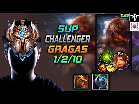 Challenger Gragas Support vs Leona - 챌린저 서폿 그라가스 저녁갑주 여진 - LOL KR 11.23