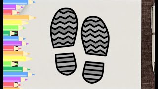 How to draw Footprint | Drawing Tutorial | Step-by-Step Drawing | Draw Easy