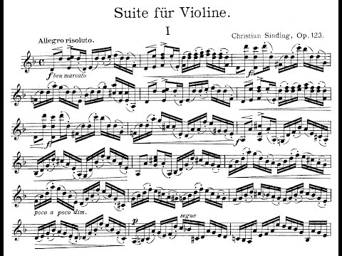 Suite for Violin Solo Op.123 By Christian Sinding (with Score)