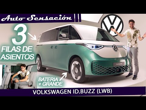 Presentación Volkswagen Id buzz LWB 2023. Ahora con 3 filas de asientos y una batería más grande.
