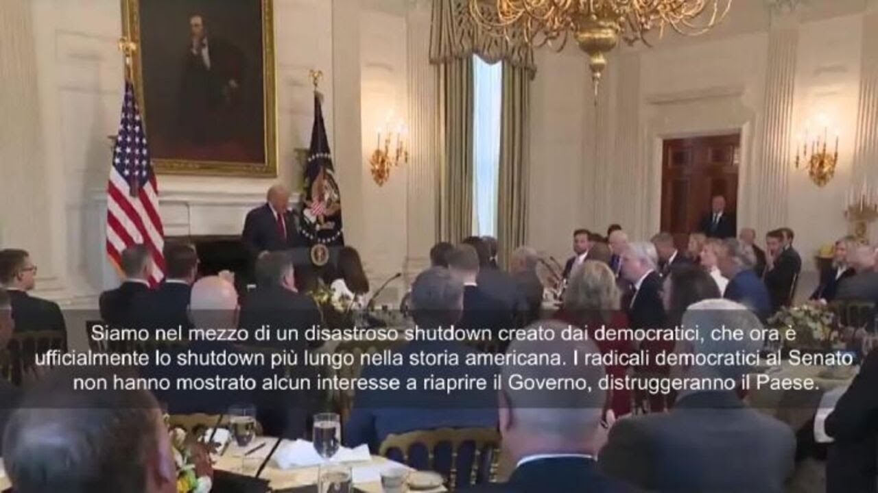 Trump: Disastroso shutdown creato da filibustieri democratici, è il più lungo della storia