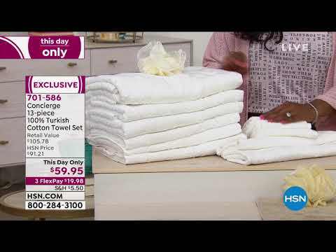 Concierge Collection 13piece 100% Turkish Cotton Towel S...