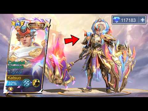 TIGREAL CELESTIAL GENERAL COLLECTOR SKIN IS FINALLY HERE!! 😱 | DIAMOND SPENT REVEAL! - MLBB