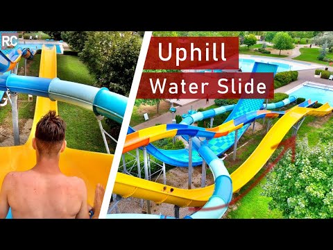 Coole Bergauf-Wasserrutsche in Ungarn - Solar im Sárvár fürdő 4K POV