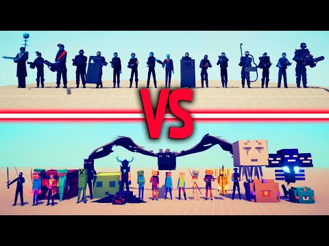 MINECRAFT Team vs SWAT Team - Totally Accurate Battle Simulator TABS