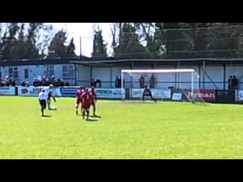 Faversham Town v Merstham. Wayne Wilson penalty