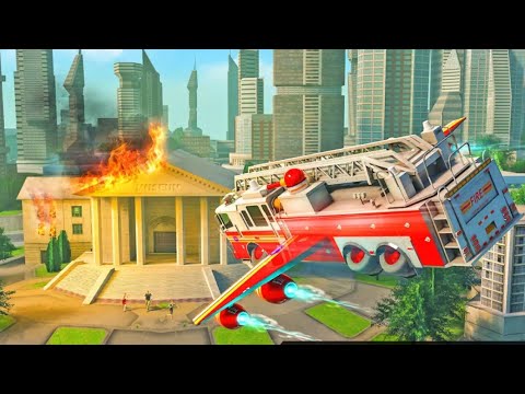 Flying Firefighter Truck Transform Robot Games | Fire truck driving simulator #10