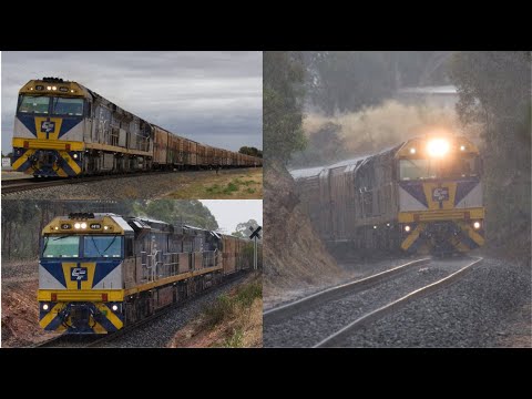 4PM9 - CF4410 CF4403 stalled in the rain on the Stawell Bank - Australian Trains