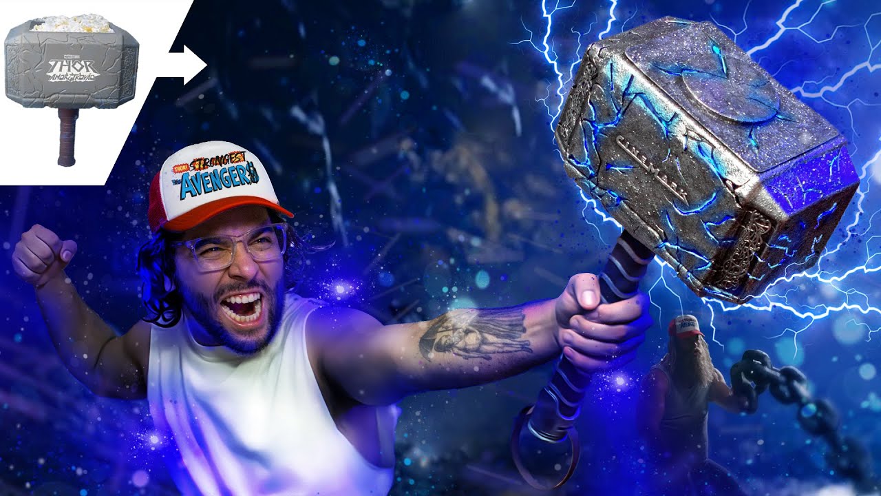 Fiz o meu próprio MJOLNIR com o BALDE DE PIPOCA de THOR AMOR E TROVÃO da Cinemark ❤⚡
