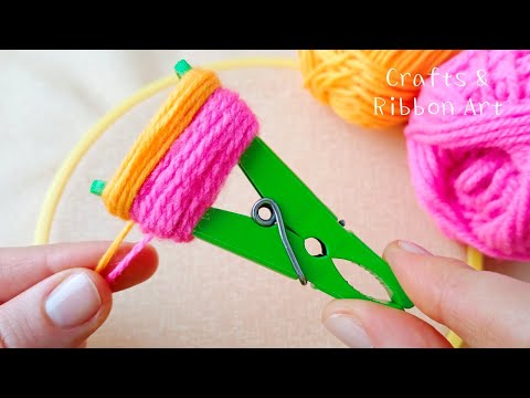 It's so Beautiful !! Superb Flower Craft Idea with Wool - Hand Embroidery Amazing Flower Design