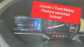 Lincoln Ford Mykey Disappeared Problem Solved