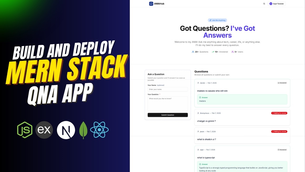 Build a Fullstack Q&A Platform with MERN Stack | Full Course (Backend + Frontend)