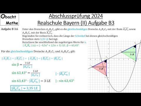 Final Math Exam 2024 | Realschule Bayern | Group 2/3 | Task B3: Calculated #observemath
