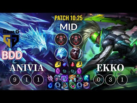 GEN Bdd Anivia vs Ekko Mid - KR Patch 10.25
