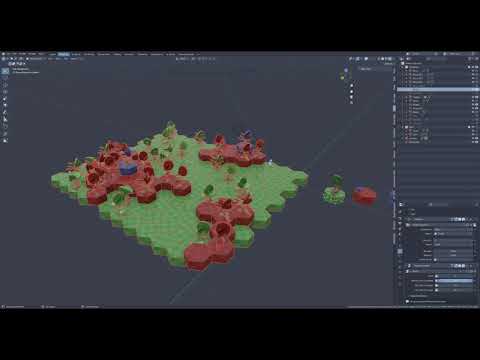 Blender Geometry Nodes: Generated Hexagon Map