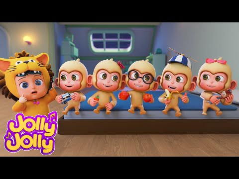 Five Little Monkeys Jumping On The Bed | Jolly Jolly Nursery Rhymes & Kids Songs