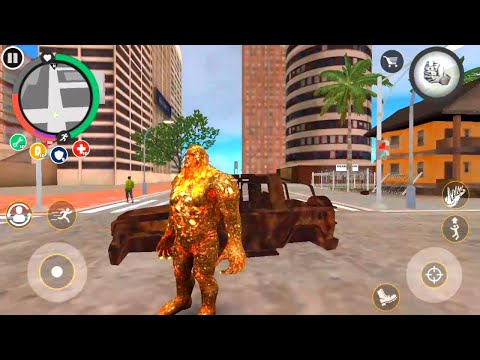 Rope Hero Vice Town | Stone Giant New Game Fight Army Base | Rope Hero Mad Villain Fight Car Robot