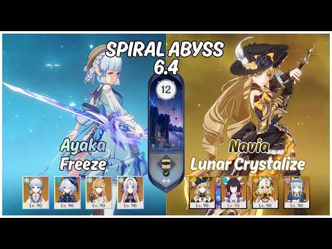 C0 Ayaka Freeze & C0 Navia Lunar Crystalize | Spiral Abyss 6.4 | Genshin Impact