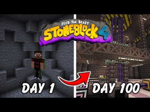 I Spent 100 Days in StoneBlock 4 - The BEST Stoneblock Yet!