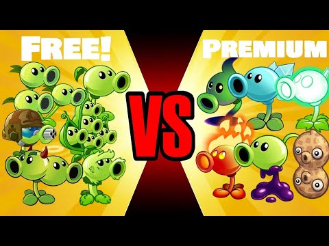 Plants Vs Zombies 2 (Free! Vs Premium) Peashooters Max Level